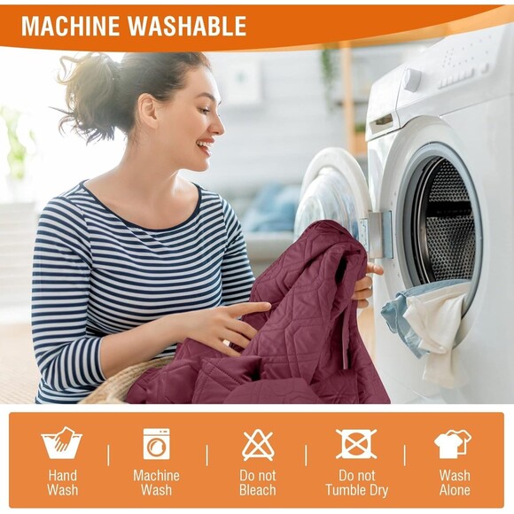 VANSOFY Waterproof Recliner Couch Covers  Washable Reclining Sofa Cover 3-Seater - Picture 3 of 9